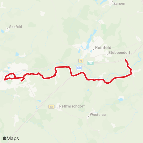 StadtBus/RegionalBus (Umland) Bad Oldesloe >Benstaben >Groß Wesenberg map