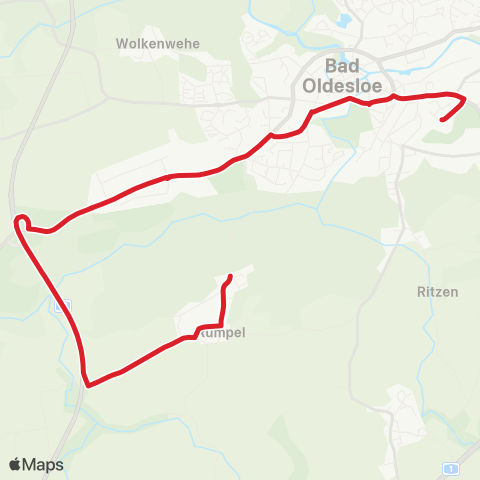 StadtBus/RegionalBus (Umland) Rümpel> Höltenklinken >Bad Oldesloe map