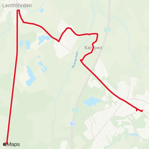 StadtBus/RegionalBus (Umland) Kaltenkirchen > Nützen > Lentföhrden / Heidkaten map