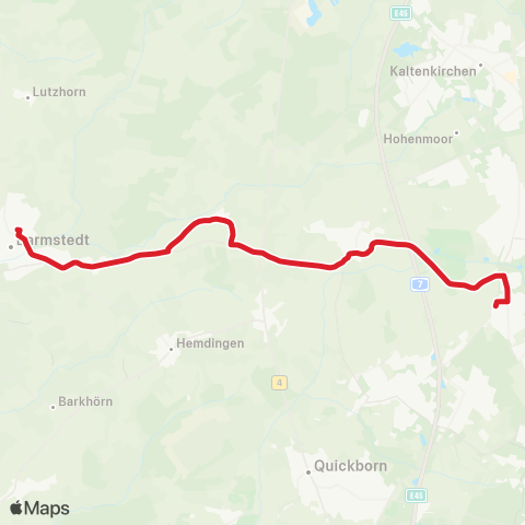 Andere Linien Sev - Elmshorn > Barmstedt > Ulzburg Süd map