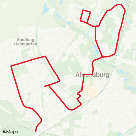 NachtBus Ahrensburg West > Bf. Ahrensburg > Gartenholz > Bf. Ahrensburg > Ahrensburg West map