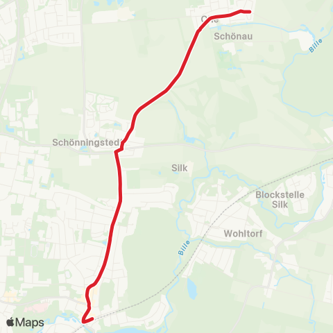 StadtBus/RegionalBus (Hamburg) Reinbek > Schönningstedt > Ohe map