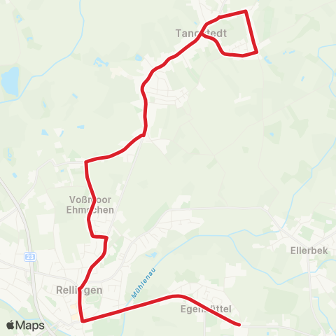 StadtBus/RegionalBus (Hamburg) Tangstedt (Pi) > Rellingen > Egenbüttel, Schulweg map