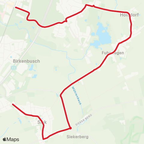 NachtBus Großhansdorf > Hoisdorf > Siek map