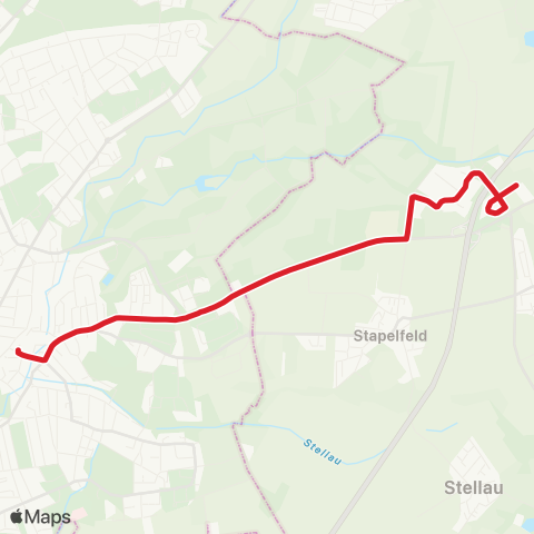 StadtBus/RegionalBus (Hamburg) Bf. Rahlstedt > Gewerbepark Merkur > Gewerbegebiet Stapelfeld-Braak map