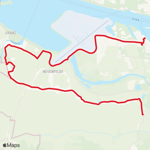 StadtBus/RegionalBus (Umland) Finkenwerder Fähre > Hohenwisch (Kehre) map