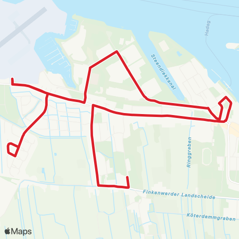 StadtBus/RegionalBus (Hamburg) Norderkirchenweg > Finkenwerder Fähre map