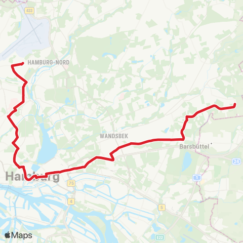 Andere Linien Groß Borstel > Uke > Hbf / Zob > Jenfeld > Rahlstedt (Ost) map