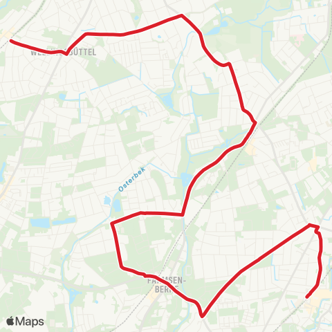 StadtBus/RegionalBus (Hamburg) Wellingsbüttel > Berne > Farmsen > Bf. Rahlstedt map