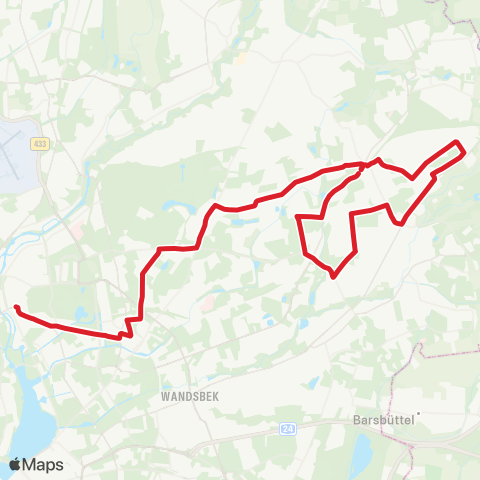 NachtBus Winterhude >Kellinghus > Barmbek > Berne > Farmsen > Berne map