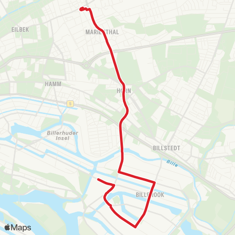 StadtBus/RegionalBus (Hamburg) Wandsbek Markt > Horner Rennbahn > Billbrook (Borsigstraße) map