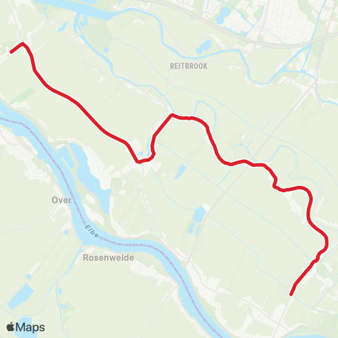 StadtBus/RegionalBus (Hamburg) Ochsenwerder > Fünfhausen > Kirchwerder > Kirchwerder, Teufelsort map