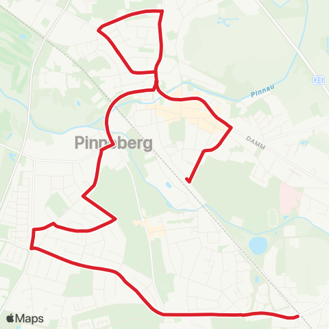 StadtBus/RegionalBus (Hamburg) Thesdorf > Rellingen > Bf. Pinneberg map
