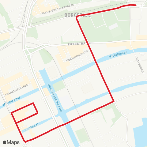 StadtBus/RegionalBus (Umland) Burgstraße > Hammerbrook map