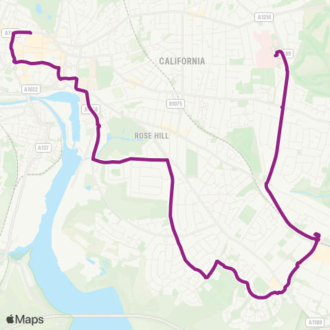 Ipswich Buses  map