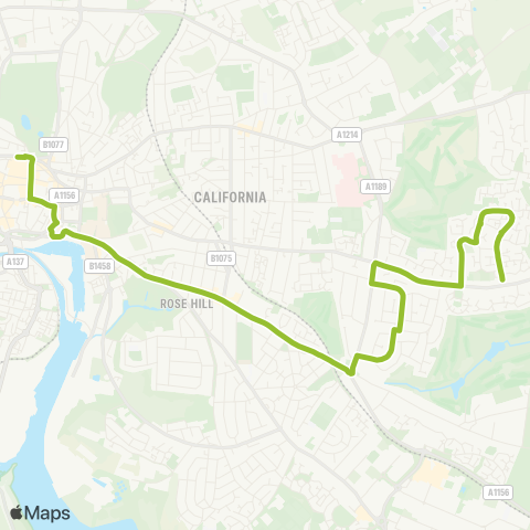 Ipswich Buses  map