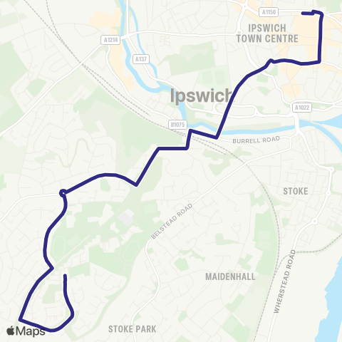 Ipswich Buses  map