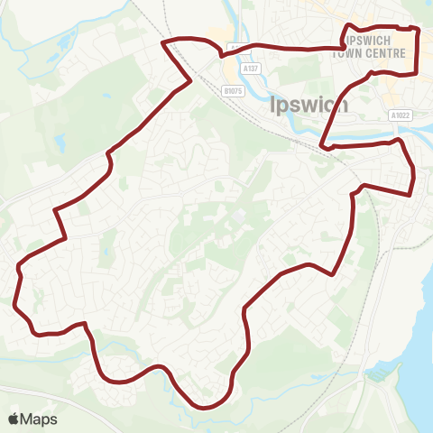 Ipswich Buses  map