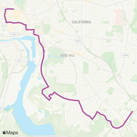 Ipswich Buses  map