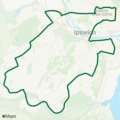 Ipswich Buses  map