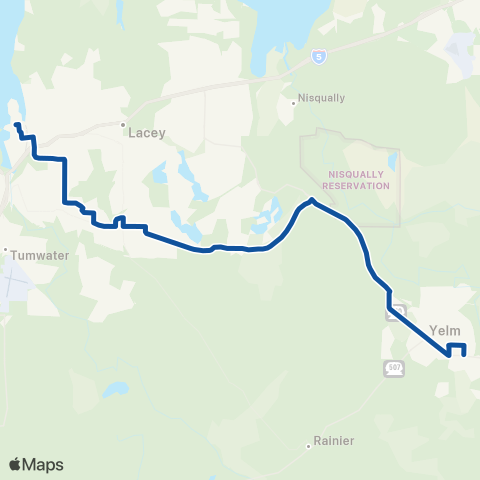 Intercity Transit Yelm via Boulevard Rd map