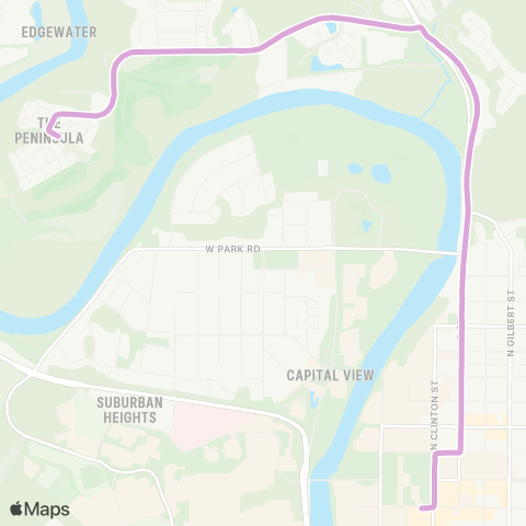 Iowa City Transit Peninsula map