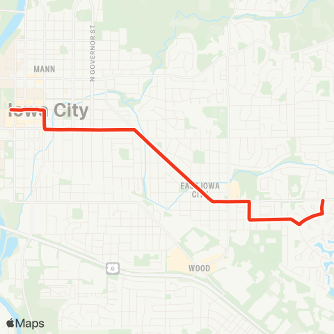 Iowa City Transit Towncrest map