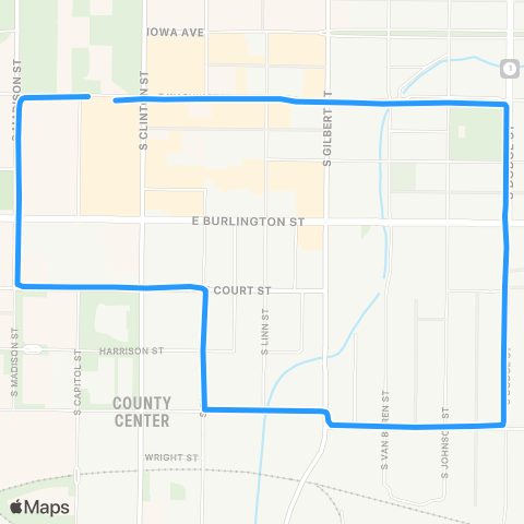 Iowa City Transit Downtown map