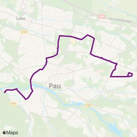 Idélis Jurancon Corps F. Pommiès<>Pau Pte des Pyrénées map