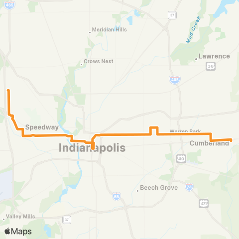 IndyGo 10th Street map