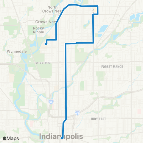 IndyGo Broad Ripple map