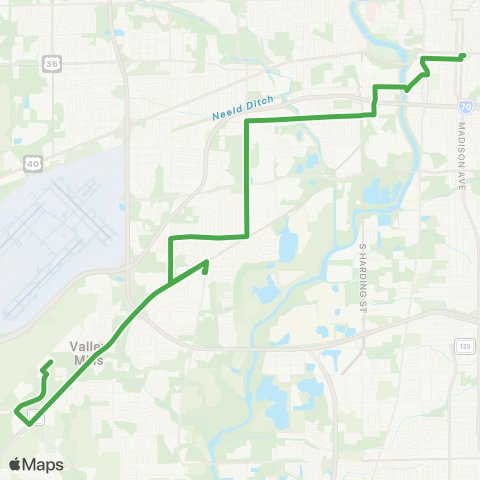 IndyGo Mars Hill map