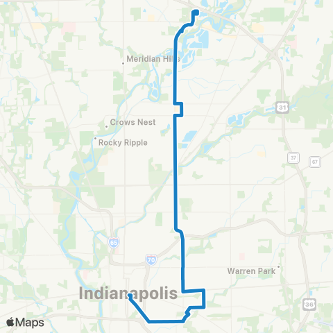 IndyGo Keystone map