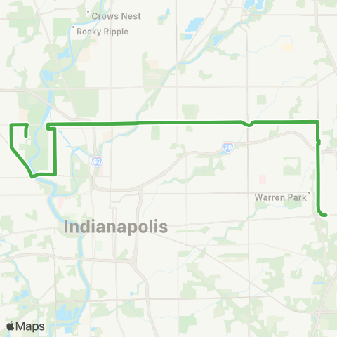 IndyGo 30th Street Crosstown map