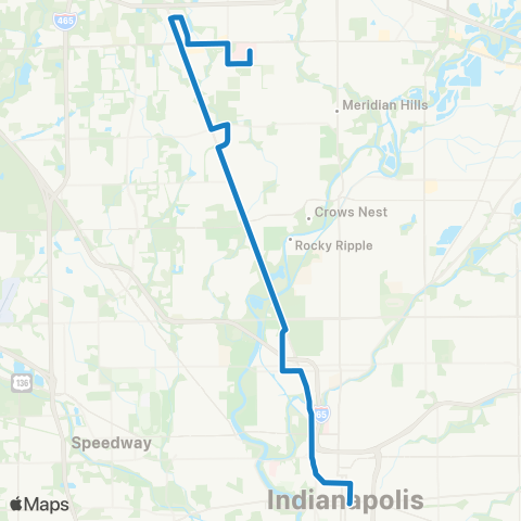 IndyGo ML King / Michigan Rd map