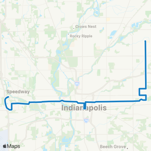 IndyGo Michigan Street map