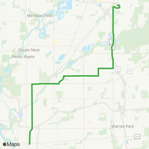 IndyGo Community Hospital North map