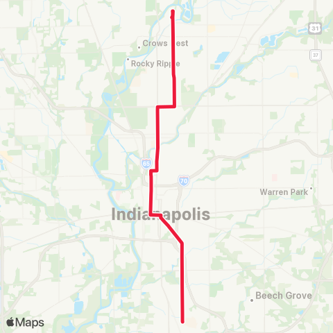 IndyGo Red Line map