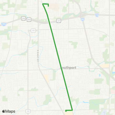 IndyGo South Madison map