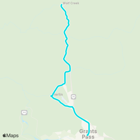 JCT Merlin / Sunny Valley / Wolf Creek map