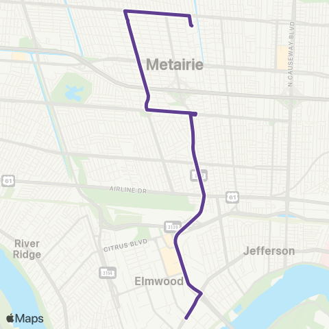 JP Transit Elmwood map