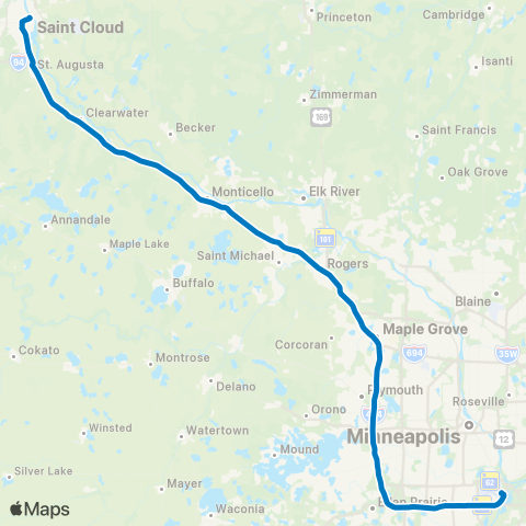 Jefferson Lines Jefferson 681 map