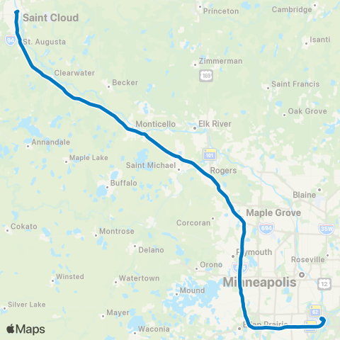 Jefferson Lines Jefferson 682 map