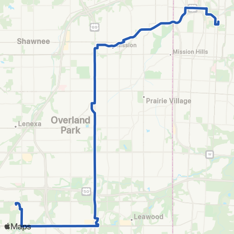 Johnson County Transit Metcalf-Plaza map