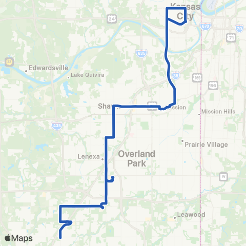 RideKC Johnson-Quivira map