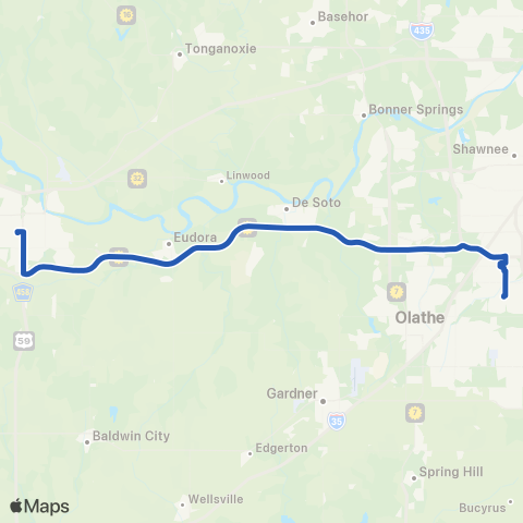 Johnson County Transit K-10 Connector map