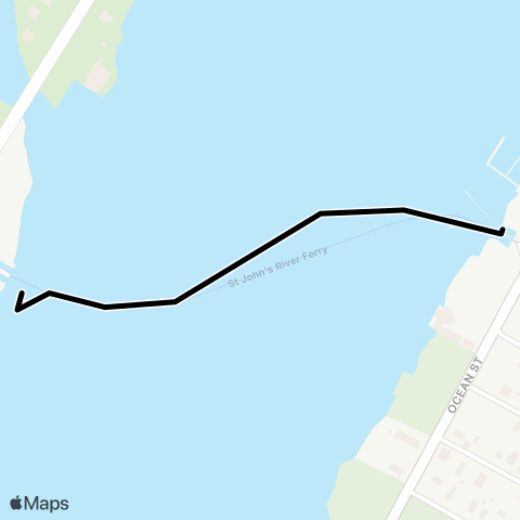 JTA St Johns River Ferry map