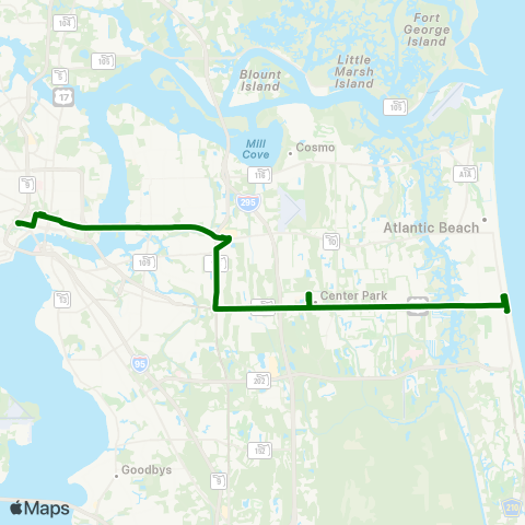 JTA Green Line (Armsdale) map