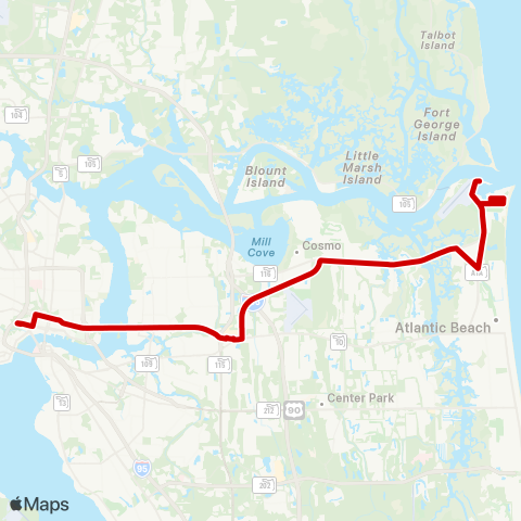 JTA Mayport Express map