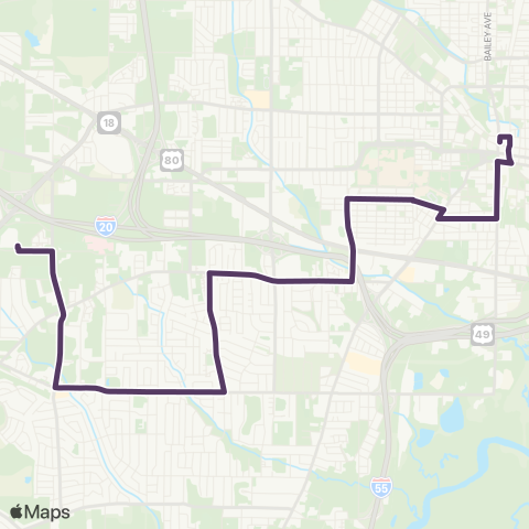 JTRAN Raymond / McDowell map